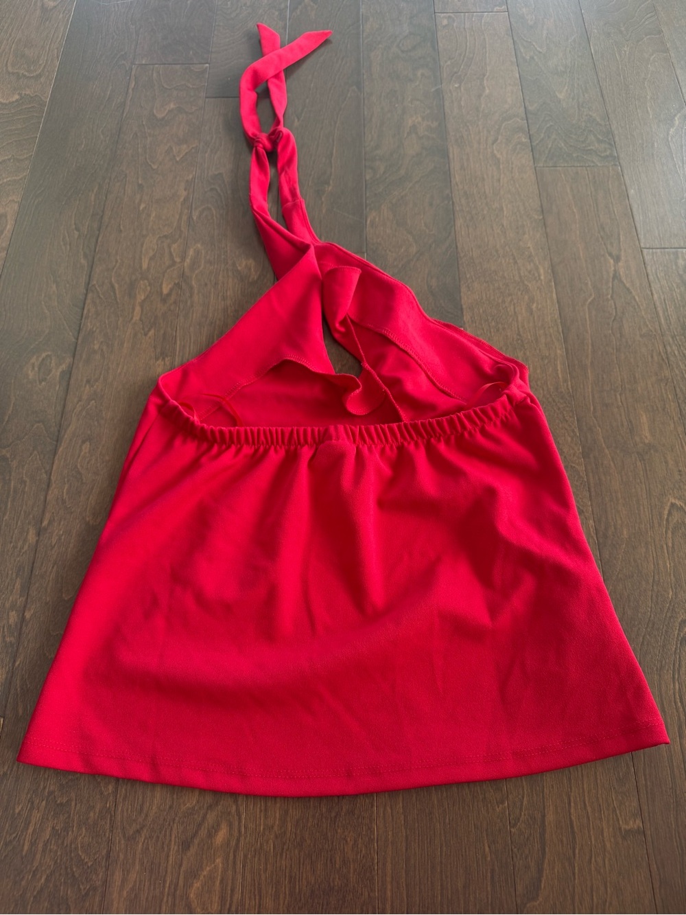 Wrapper Red Halter Ruffle Camisole - Picture 4 of 5